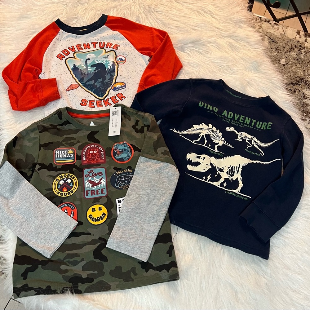 Adventure Seeker Kids Shirt - Dinosaur Shirts Bundle of 3